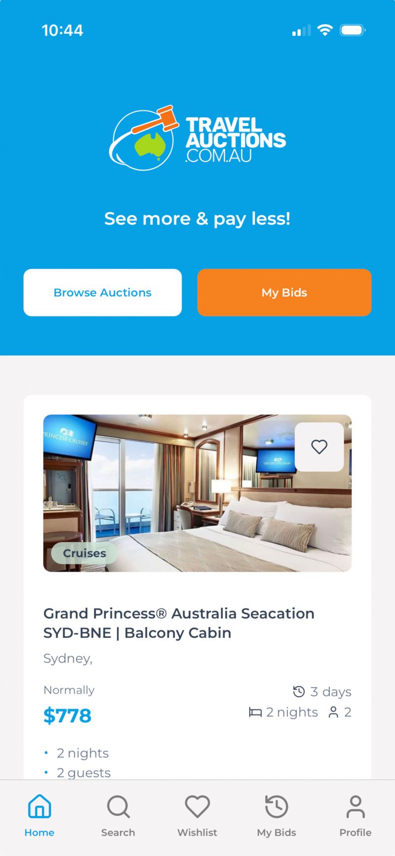 Mobile App home screen